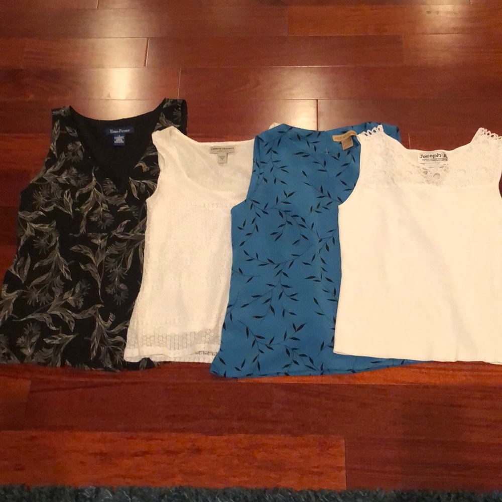 Set of 4 sleeveless work shirts tank tops lot